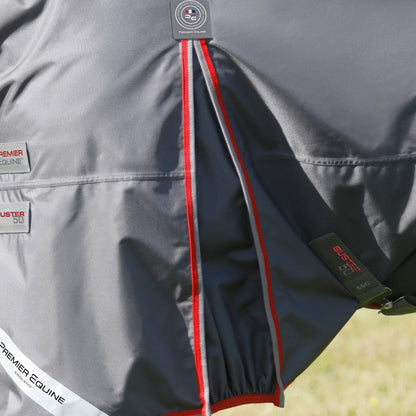 Premier Equine Buster 50g Turnout Rug with Snug-Fit Neck Cover Grey
