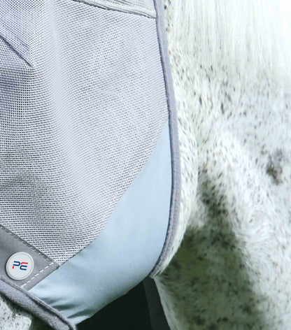 Premier Equine Buster Fly Mask Standard Silver on Horse | UV Protection & Fly Control