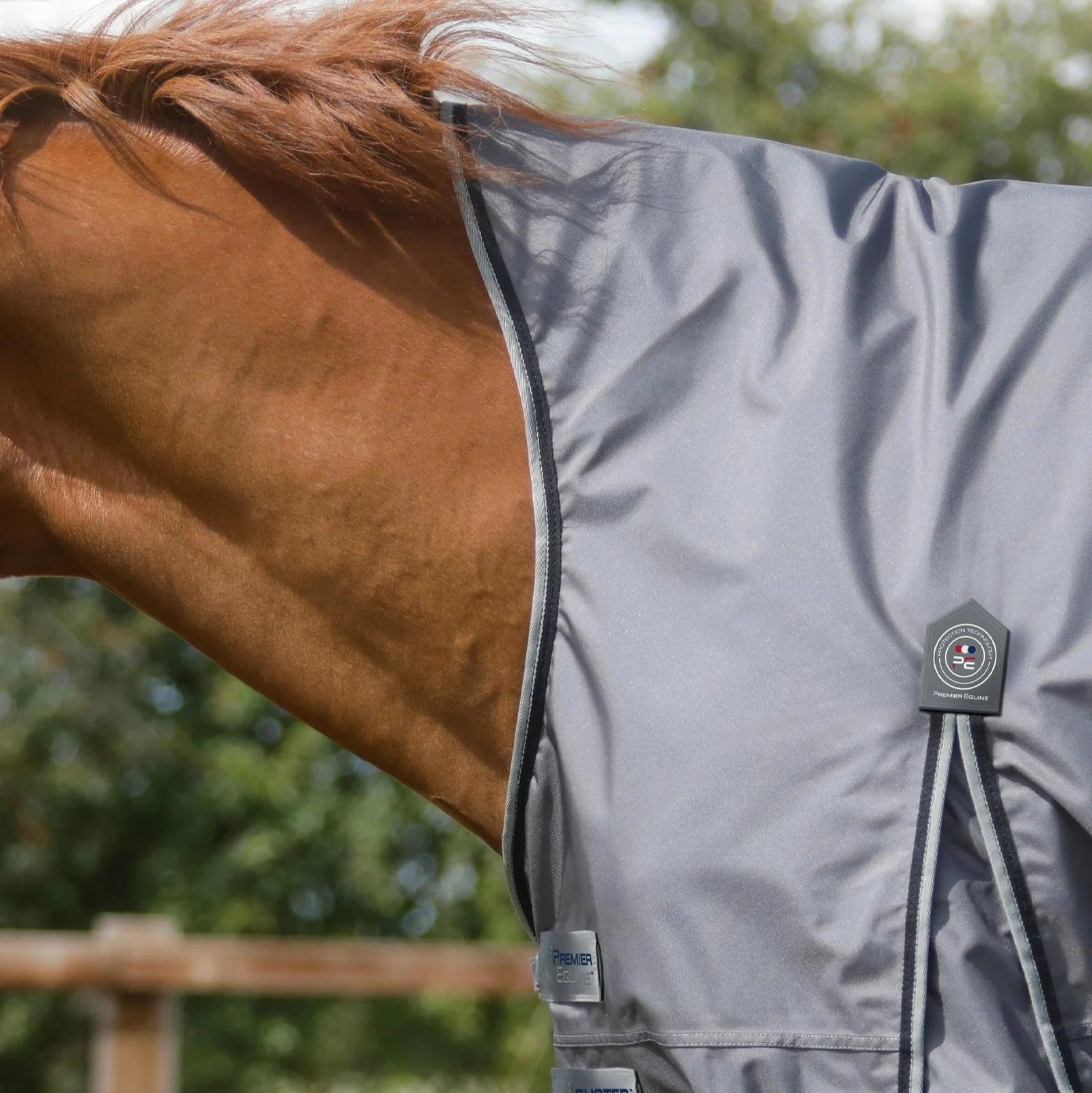 Premier Equine Buster Hardy 0g Half Neck Turnout Rug Grey