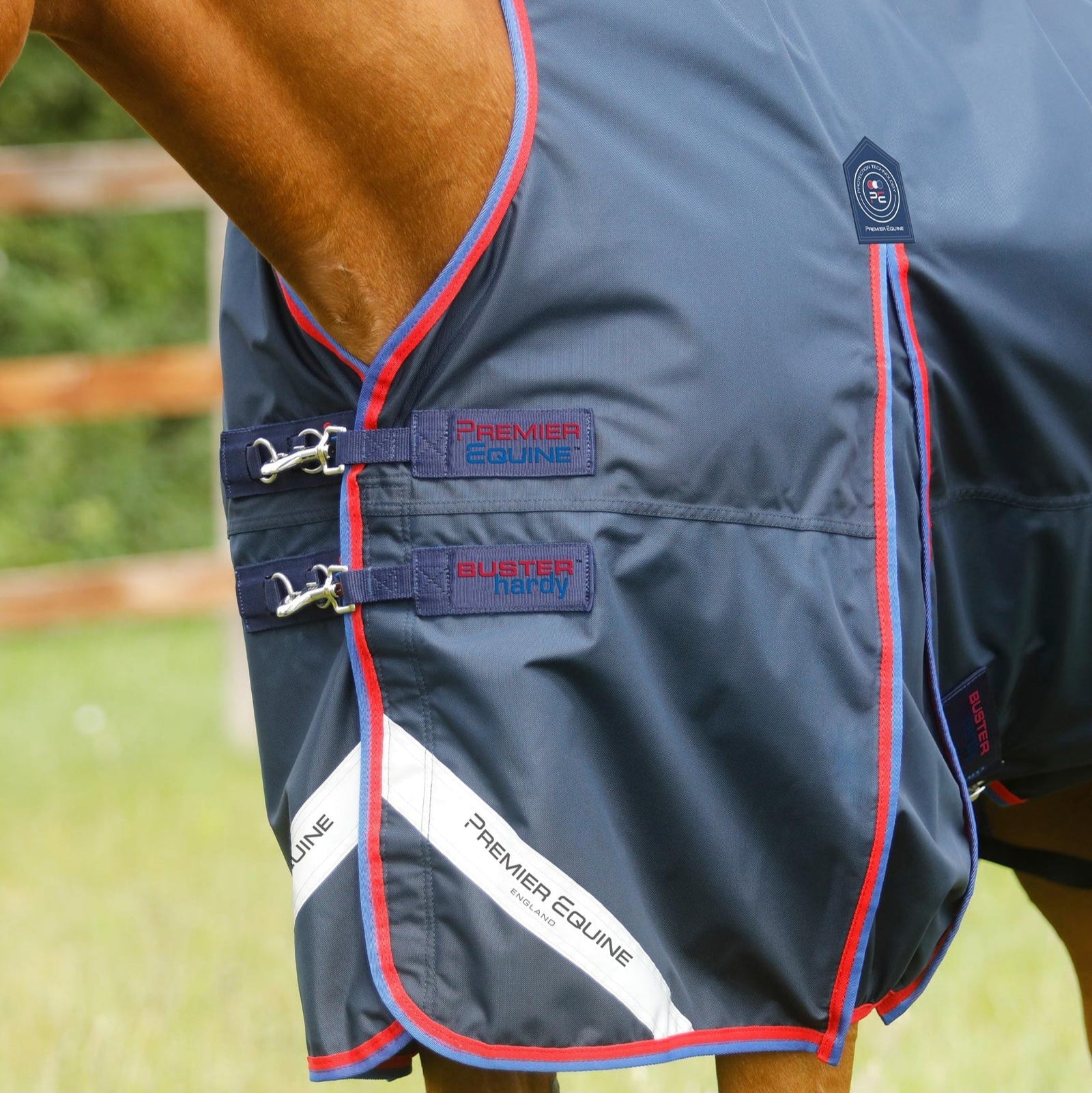 Premier Equine Buster Hardy 0g Half Neck Turnout Rug Navy