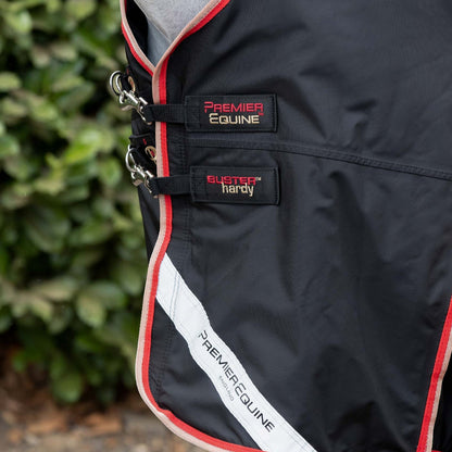 Premier Equine Buster Hardy 100g Half Neck Turnout Rug - Black Horse Rug