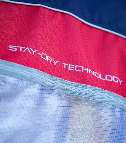 Premier Equine Buster Stay-Dry Super Lite Fly Rug Navy - Stay-Dry Technology Detail