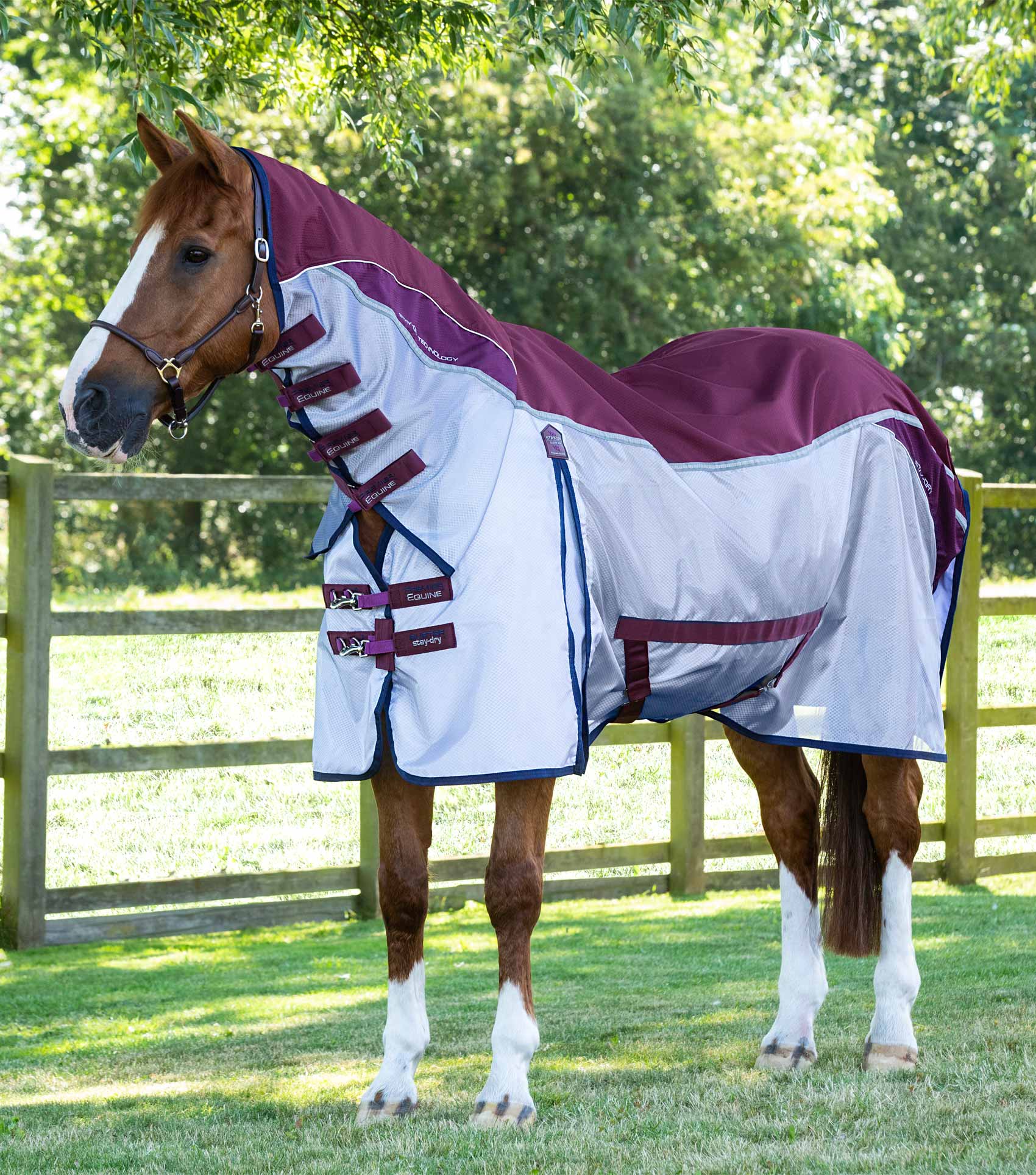 Premier Equine Buster Stay-Dry Super Lite Fly Rug with Surcingles Wine