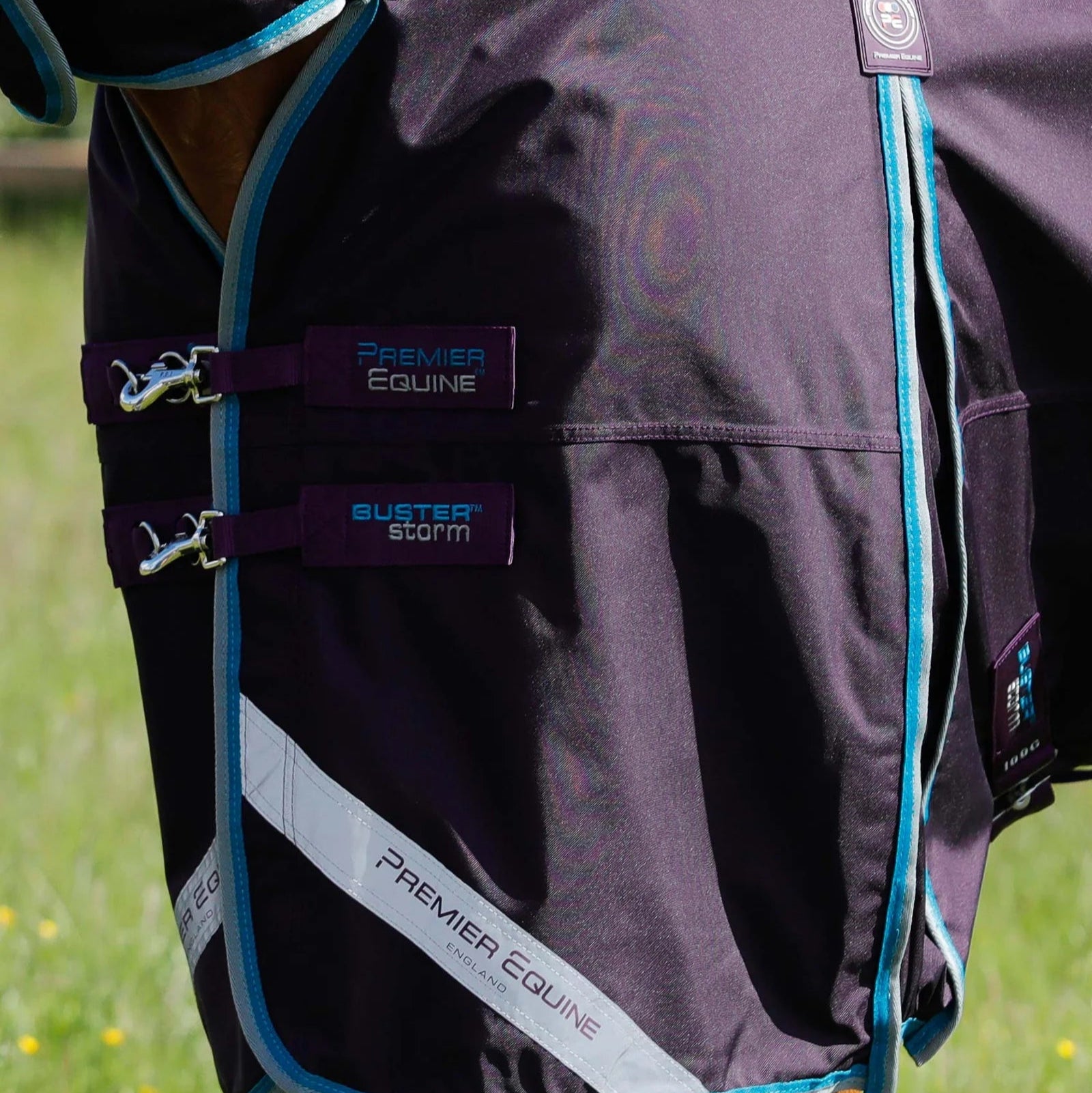 Premier Equine Buster Storm 100g Combo Turnout Rug with Snug-Fit Neck Purple