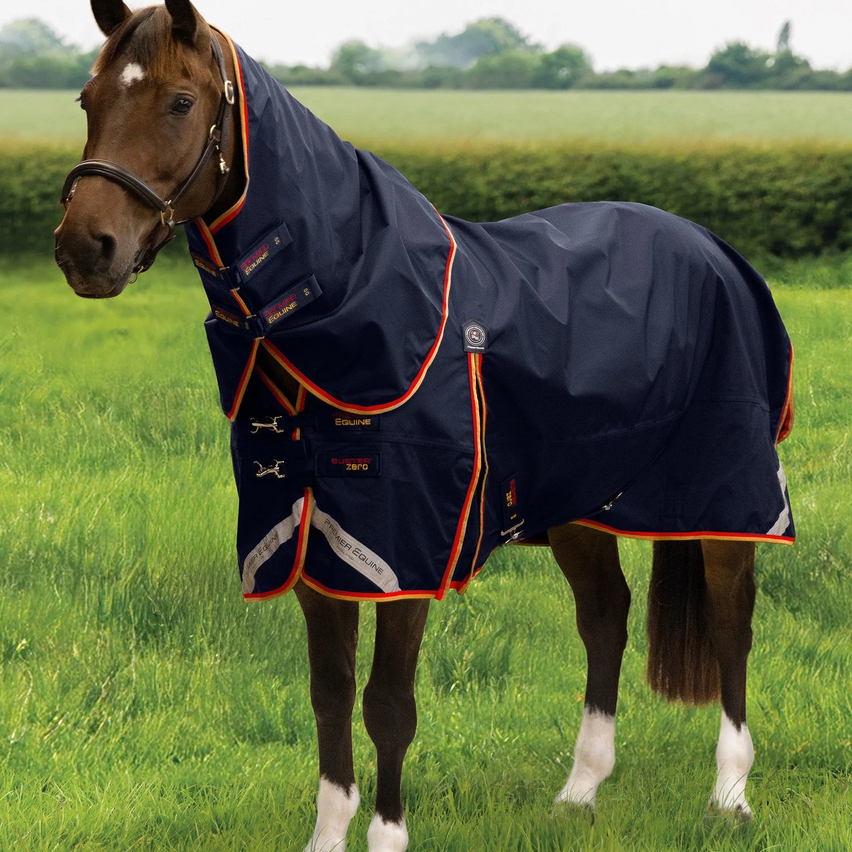 Premier Equine Buster Zero Turnout Rug with Classic Neck Cover Navy