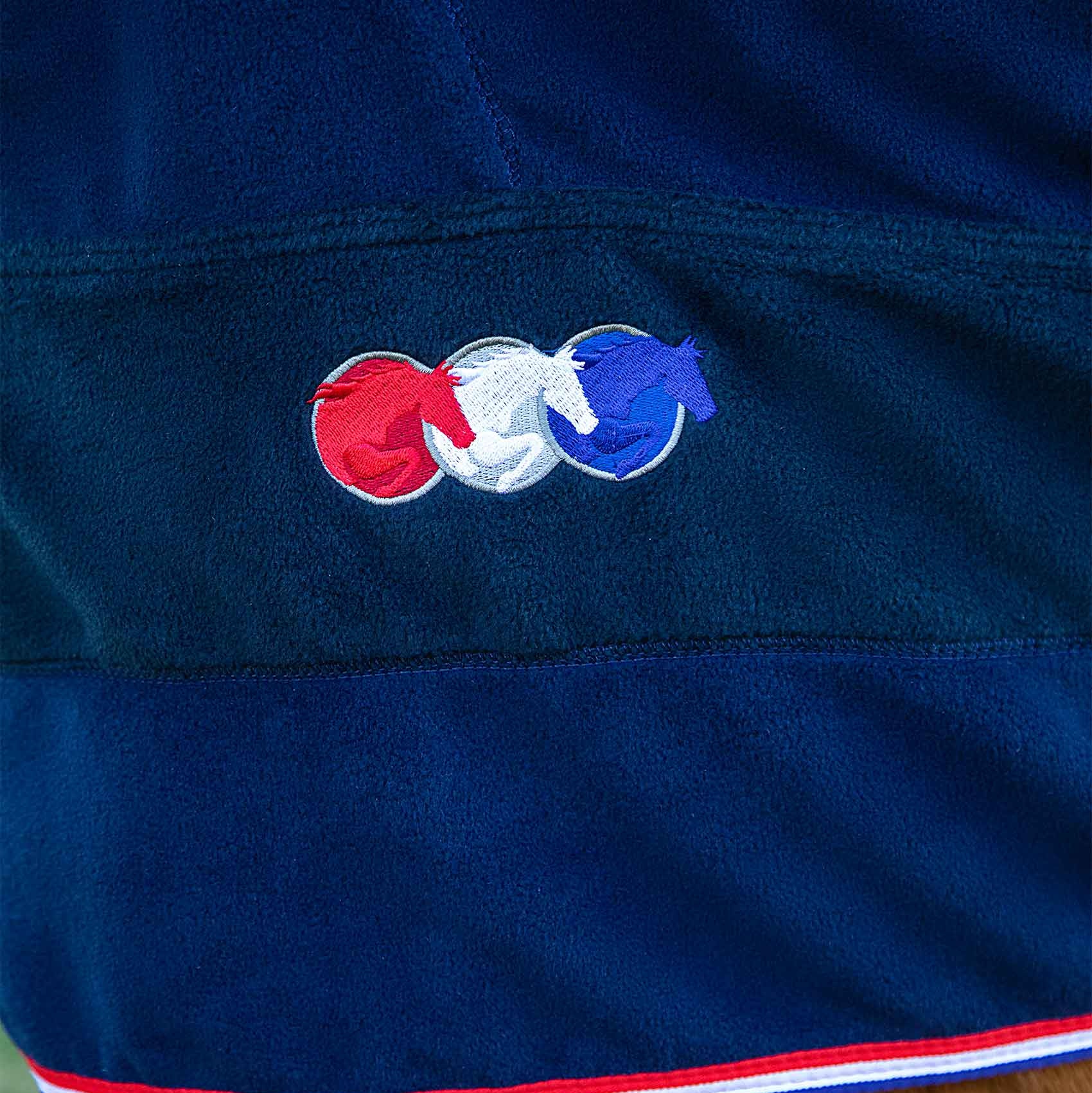 PREMIER EQUINE BUSTER FLEECE COOLER RUG - VECTO EDITION NAVY Horse Rug. Horse Cooling Rug for travel, shows, and stable use.