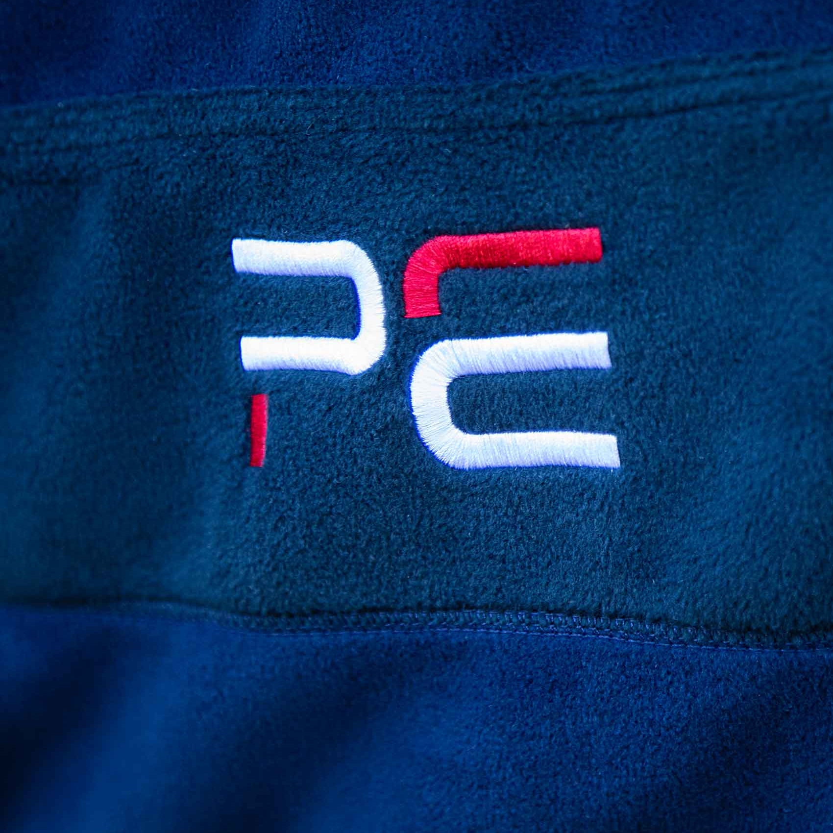 Premier Equine Buster Fleece Cooler Rug - Vecto Edition Navy Horse Rug - Close Up Logo Detail