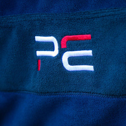 Premier Equine Buster Fleece Cooler Rug - Vecto Edition Navy Horse Rug - Close Up Logo Detail
