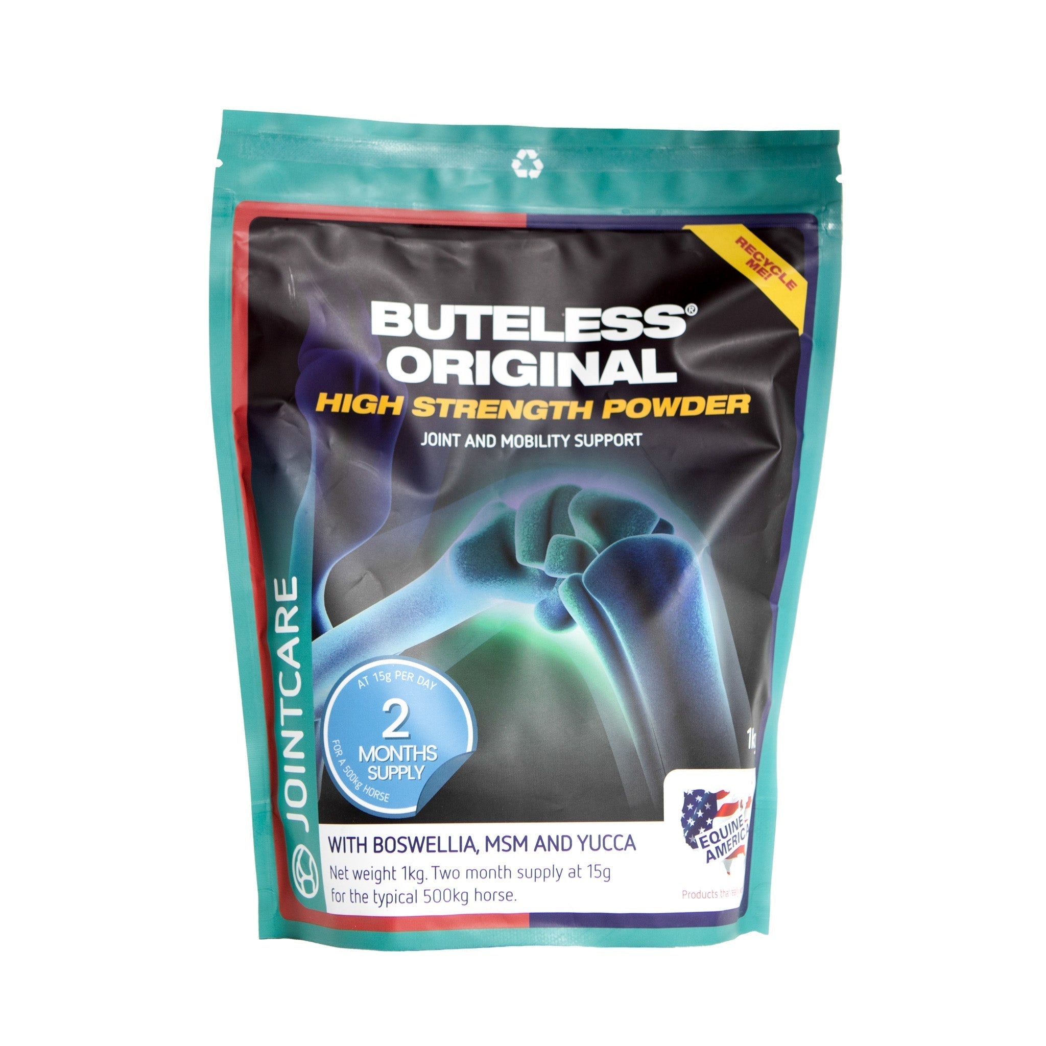 Equine America Buteless Original Powder 1kg for Horse Joint Support & Mobility