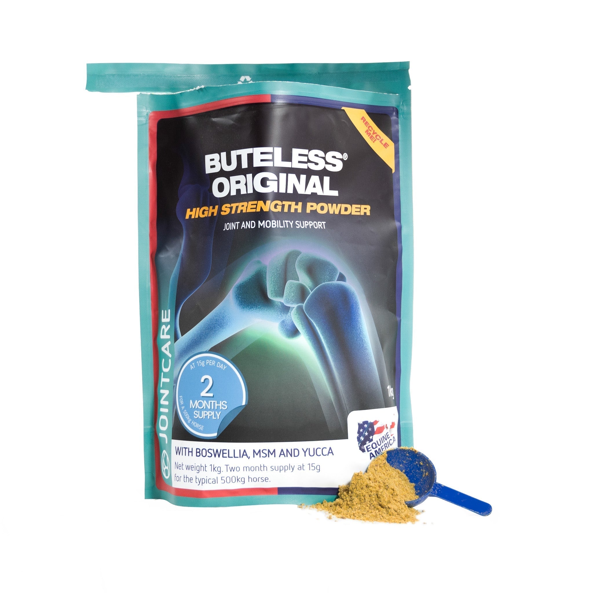 Equine America Buteless Original Powder for Horses - 1kg, Joint & Mobility Support