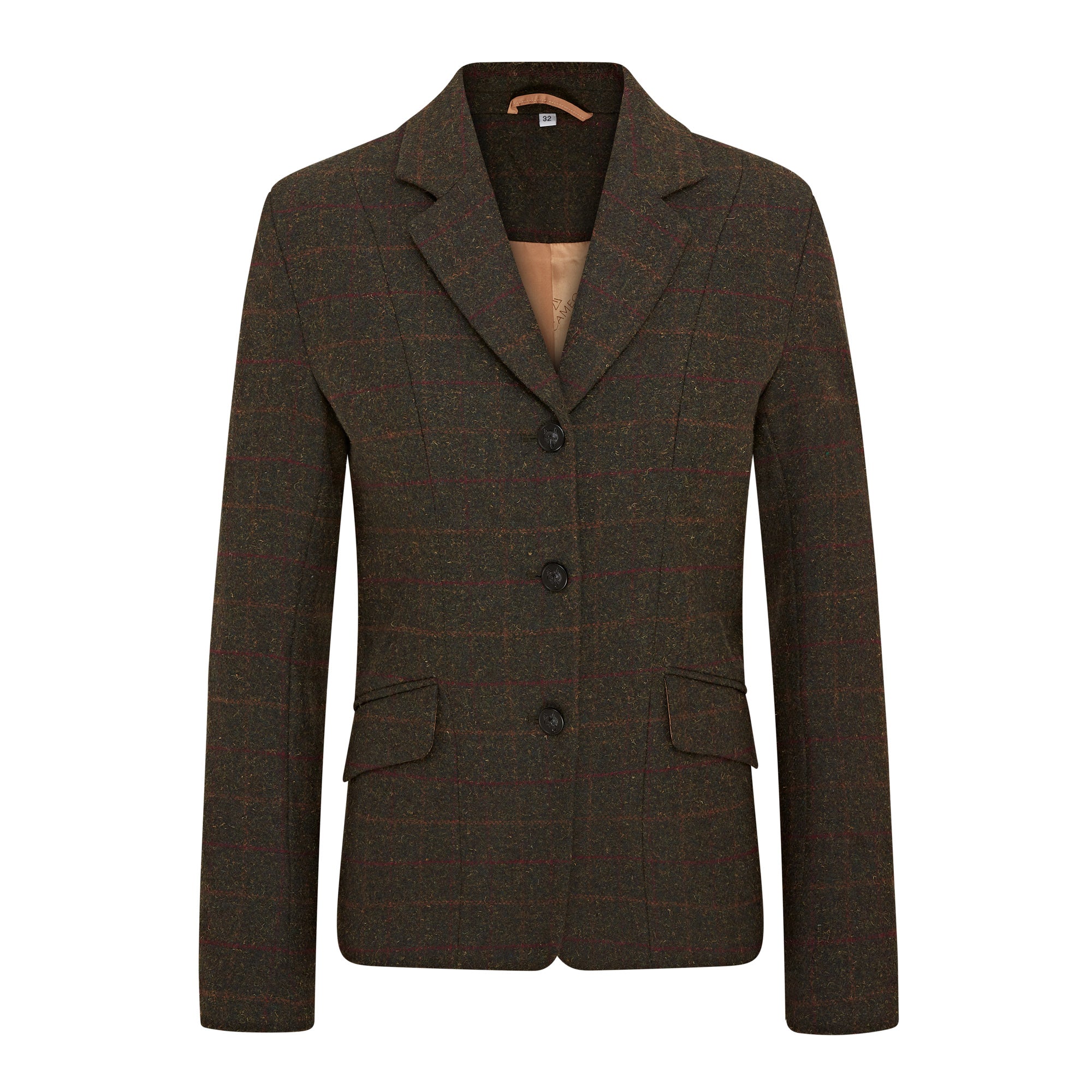 CAMEO Seaweed Tweed Show Jacket | Women's Equestrian Blazer with Foxhead Buttons