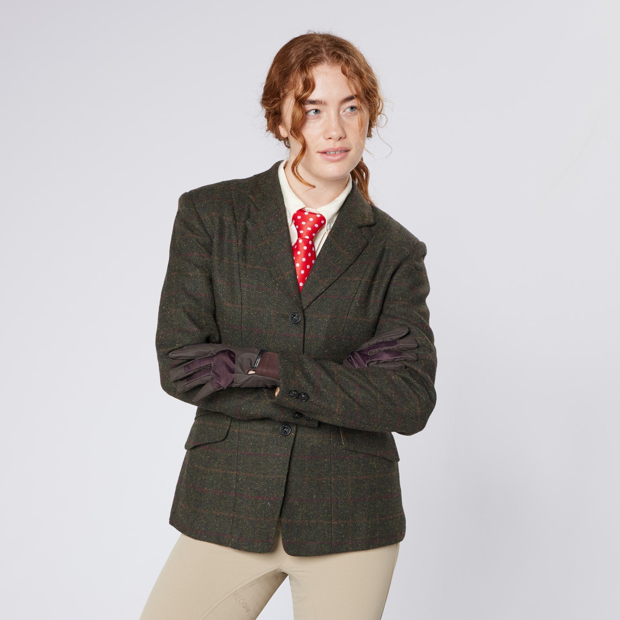 Cameo Seaweed Tweed Show Jacket: Equestrian Riding Jacket with Foxhead Buttons. Classic & Stylish for Show Ring. #TweedJacket #Equestrian