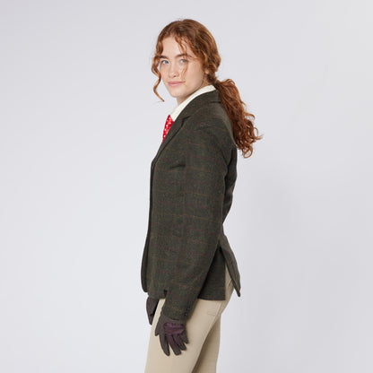 CAMEO Tweed Jacket - Seaweed. Equestrian Show Jacket, Foxhead Buttons, Tailored Fit. Traditional Country Style.