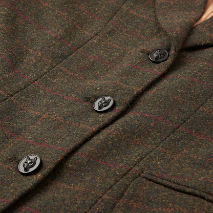 Cameo Junior Tweed Jacket Seaweed, Foxhead Buttons, Equestrian Show Jacket