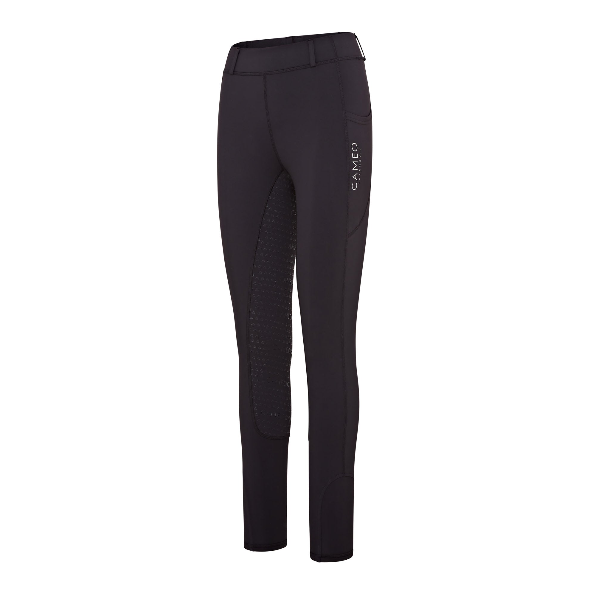 Black Equestrian Riding Tights - Thermo, Silicone Seat, Water Repellent for Winter Riding