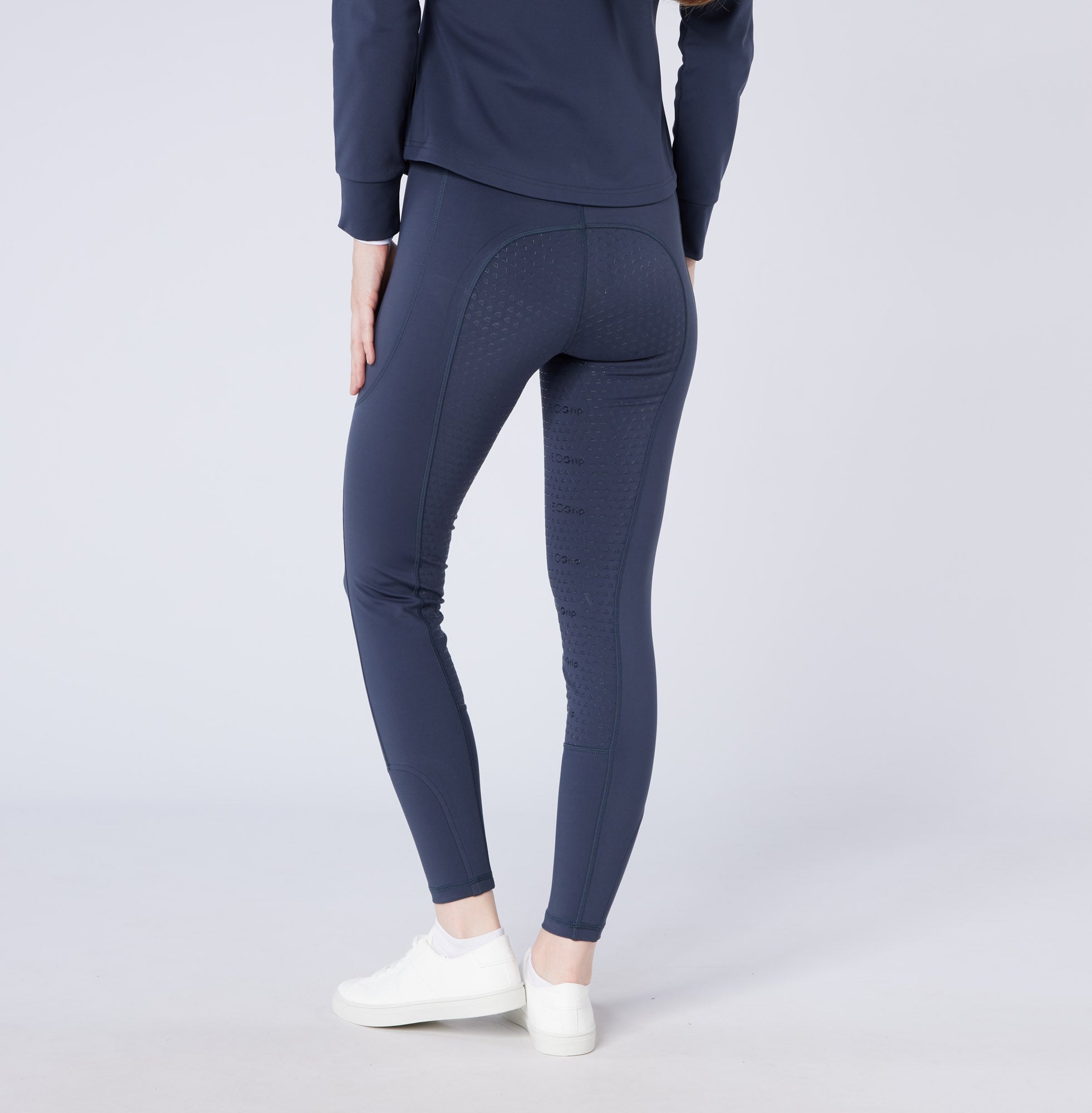 Cameo ThermoDry Navy Riding Tights - Equestrian Winter Leggings with Silicone Seat. Equiflair