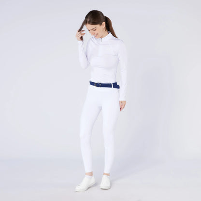 White Thermo Riding Tights: Equestrian Winter Wear for Women