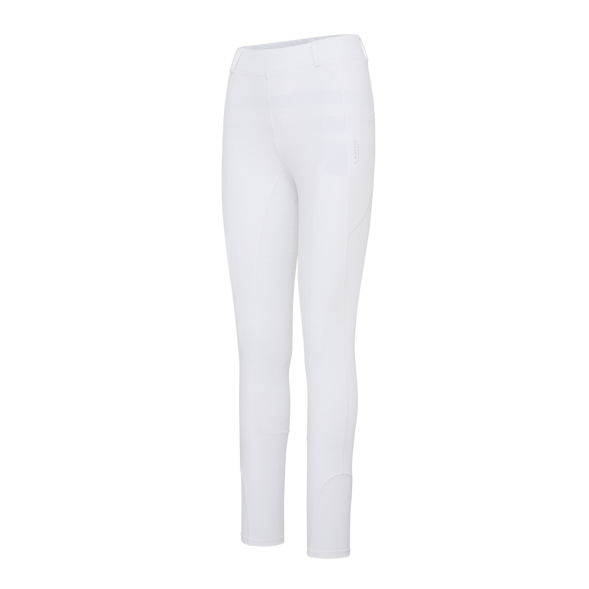 Cameo Thermodry Riding Tights White | Equestrian Winter Leggings | Water Repellent | Silicone Seat | Horse Riding Apparel