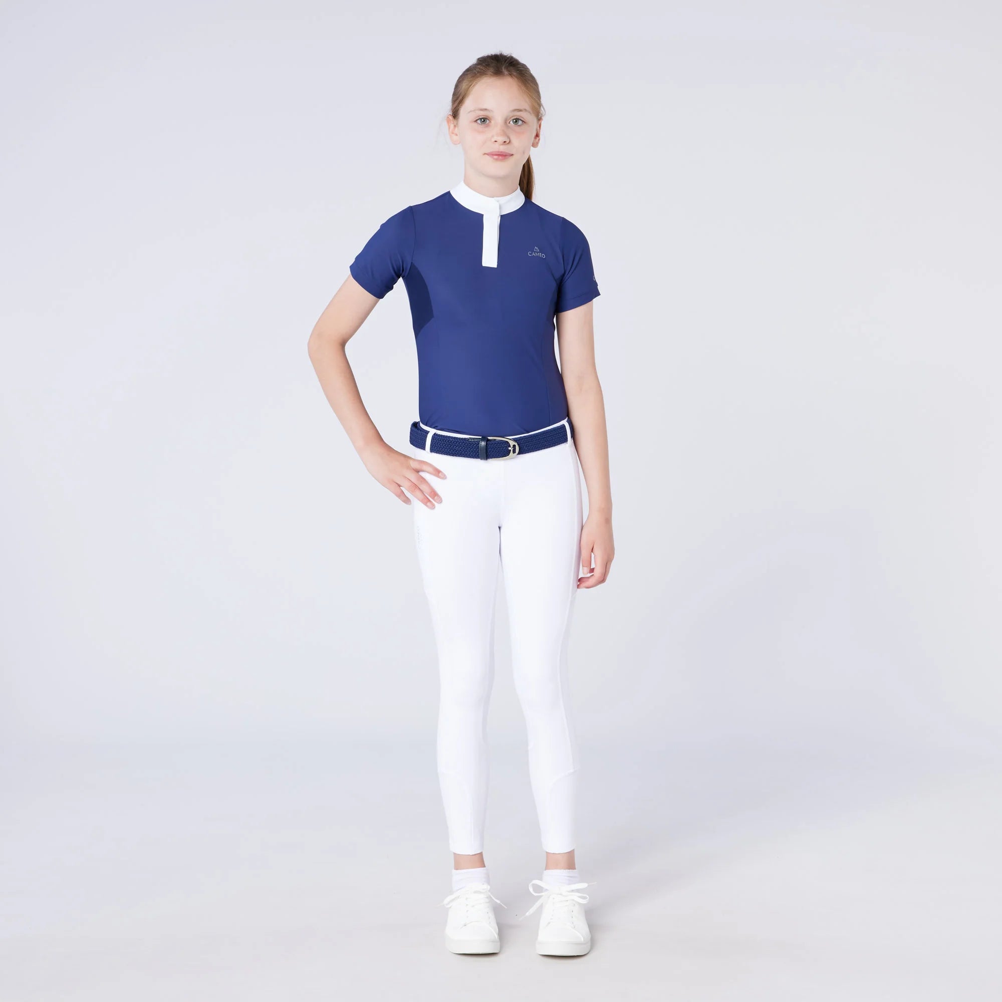 CAMEO Junior White ThermoDry Riding Tights: Equestrian Apparel for Girls, Kids Horse Riding Pants, Junior Clothing.