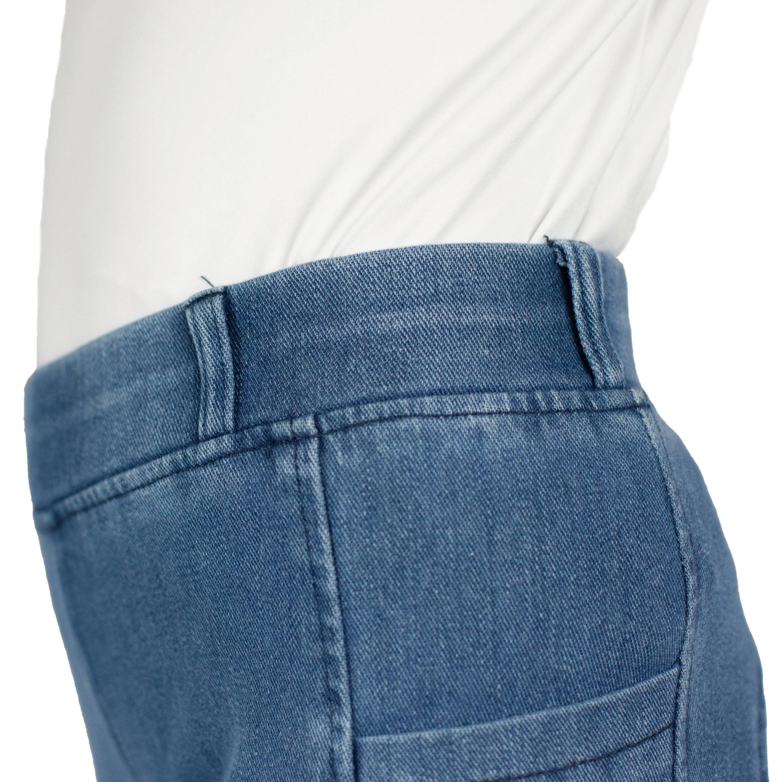 Cameo Junior Denim Riding Tights - Equestrian Performance Stretch Denim Leggings with Full Seat Grip & Belt Loops