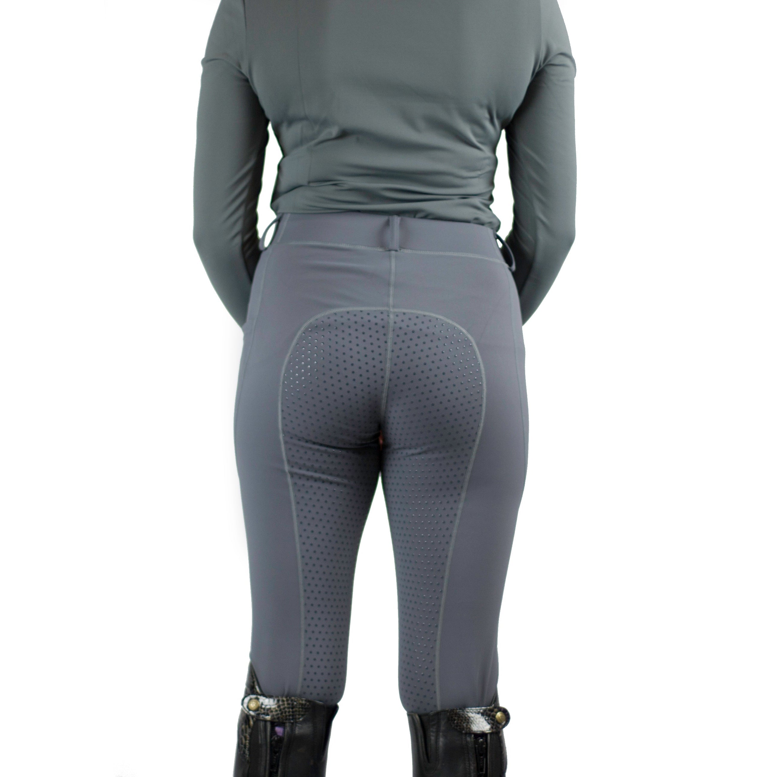 Equiflair Cameo Pewter Riding Tights - Equestrian Winter Apparel, Thermo, Comfortable