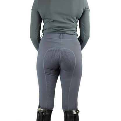 Equiflair Cameo Pewter Riding Tights - Equestrian Winter Apparel, Thermo, Comfortable
