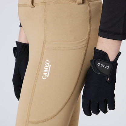 Cameo Junior Performance Riding Tights in Pale Grey: Comfort & Style for Young Equestrians