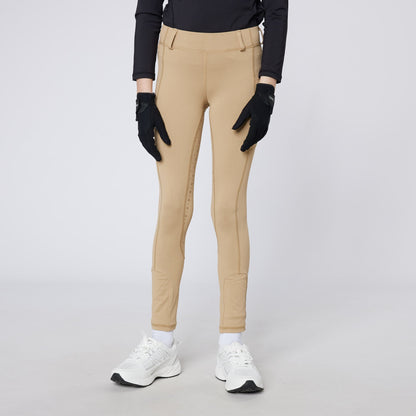CAMEO Junior Performance Riding Tights Pale Grey - Equestrian Apparel