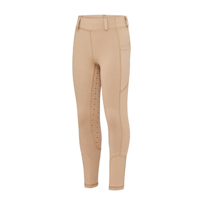 CAMEO Junior Performance Riding Tights - Pale Grey - Equestrian Apparel, Comfortable, Full Seat Grip