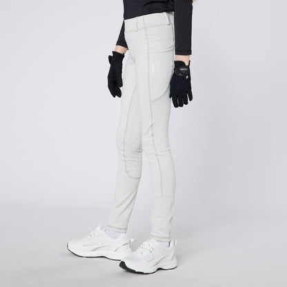CAMEO Junior Performance Tights - Pale Grey - Equestrian Riding Leggings