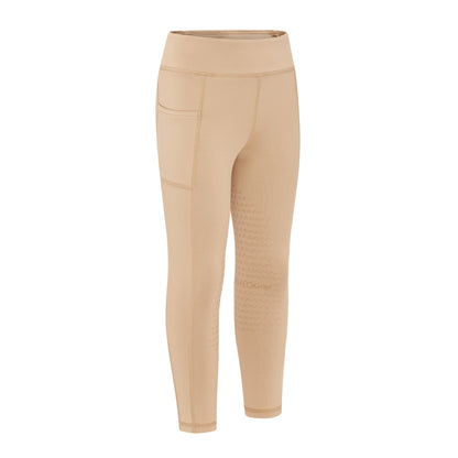 CAMEO Junior Core Riding Tights Canary - Childrens Equestrian Leggings with Silicone Grip & Pocket