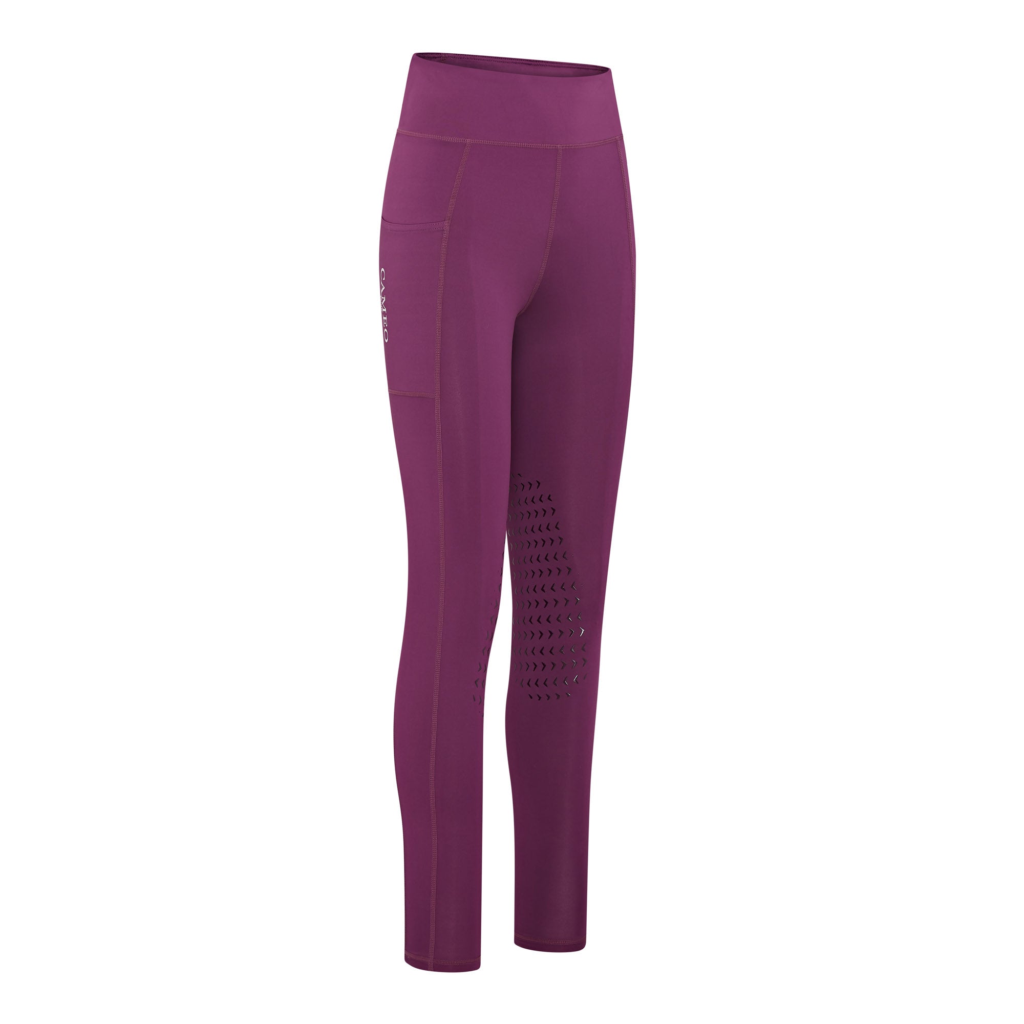 CAMEO Core Collection Aubergine Riding Tights: Women's Equestrian Apparel with Phone Pocket & Silicone Knee Grip - C415