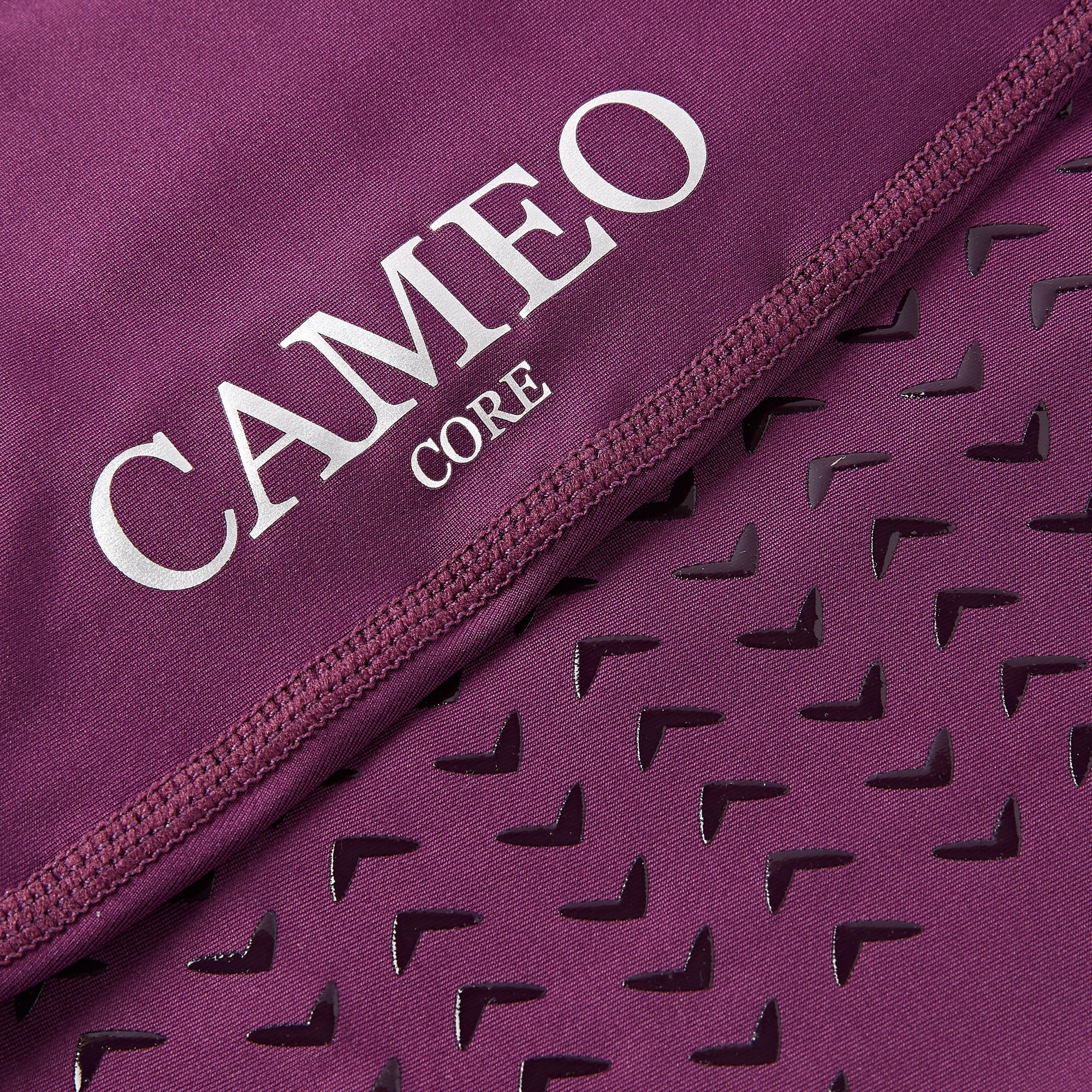 CAMEO CORE Aubergine Riding Tights: Silicone Knee Grip, Phone Pocket, Equestrian Apparel, Horse Riding Leggings