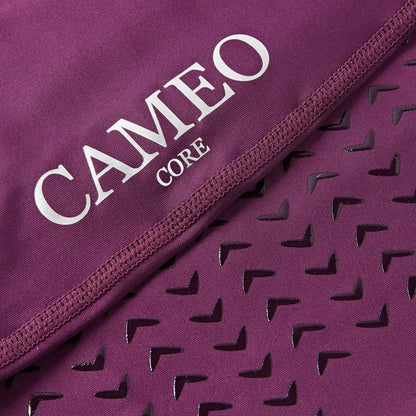 CAMEO CORE Aubergine Riding Tights: Silicone Knee Grip, Phone Pocket, Equestrian Apparel, Horse Riding Leggings