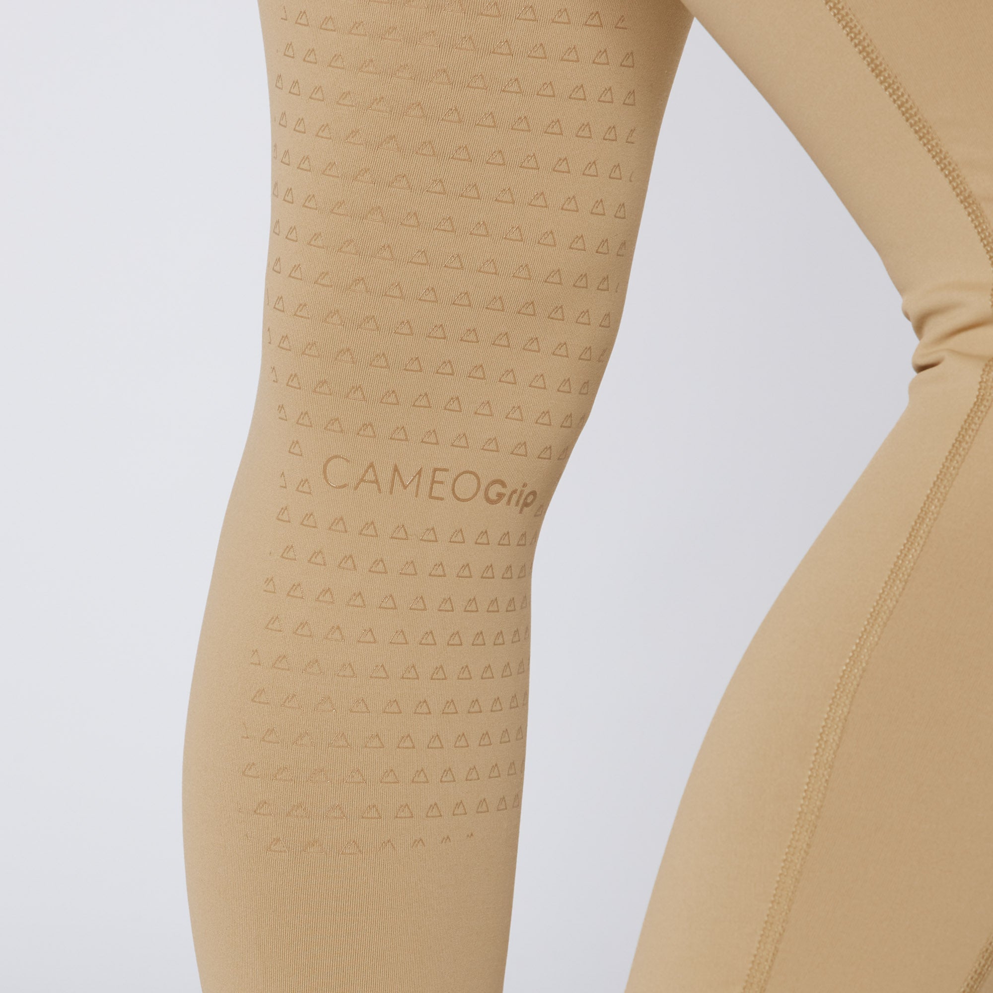 Cameo Beige Riding Tights: Equestrian Apparel with CameoGrip Knee and Phone Pocket