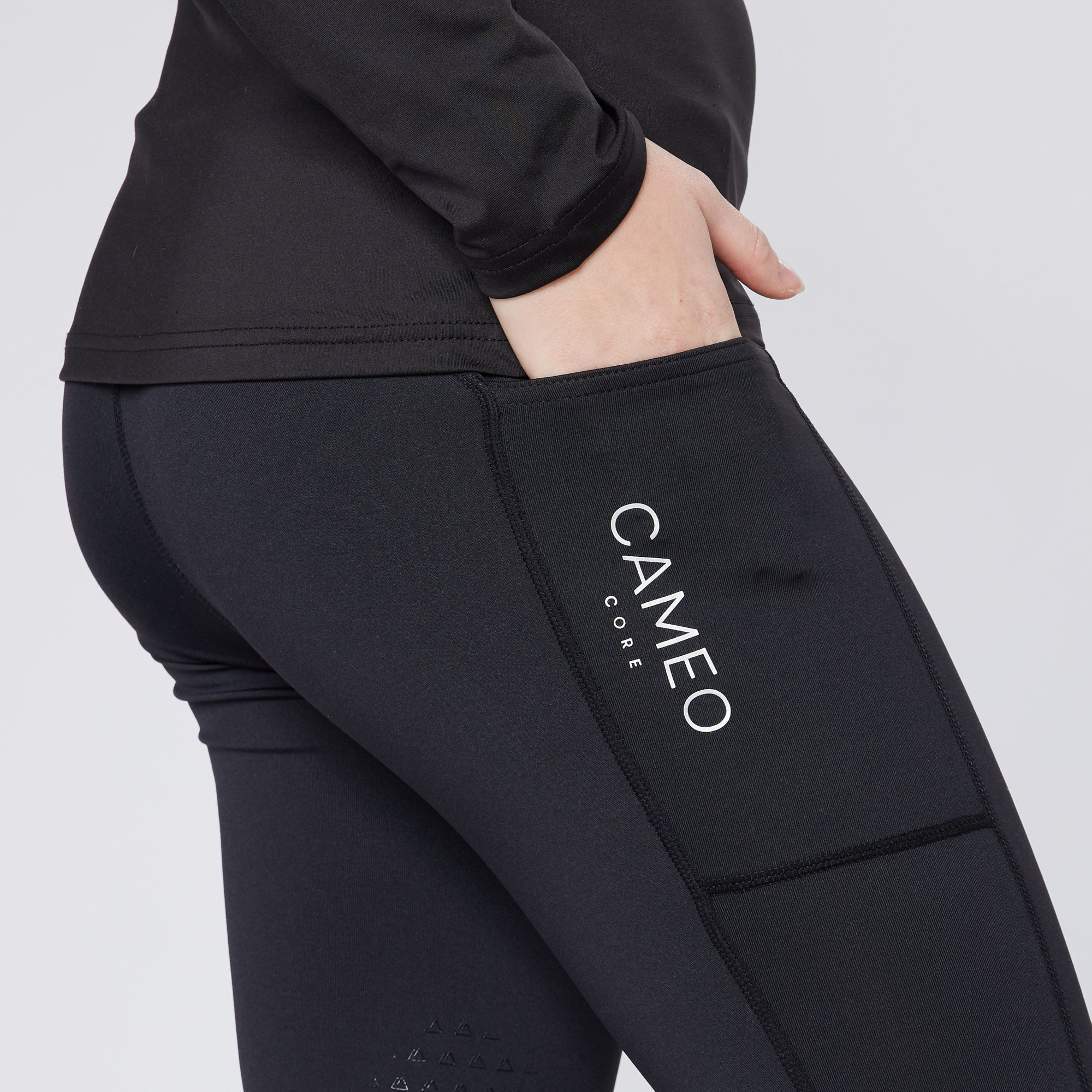 CAMEO CORE Riding Tights Black Ladies with Phone Pocket. Equiflair.
