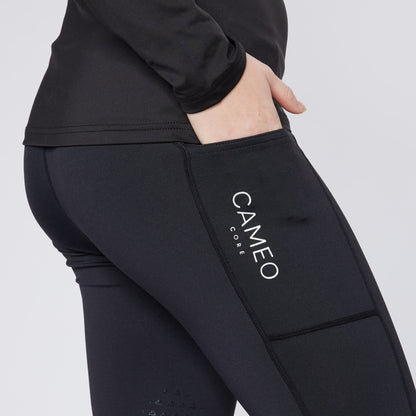 CAMEO CORE Riding Tights Black Ladies with Phone Pocket. Equiflair.