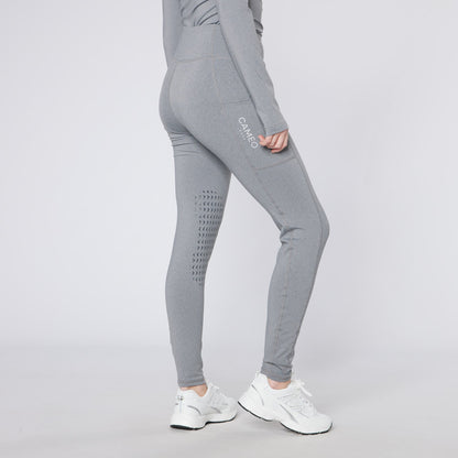 Cameo Core Collection Riding Tights Marl: Women's Equestrian Leggings with Grip Knee & Phone Pocket