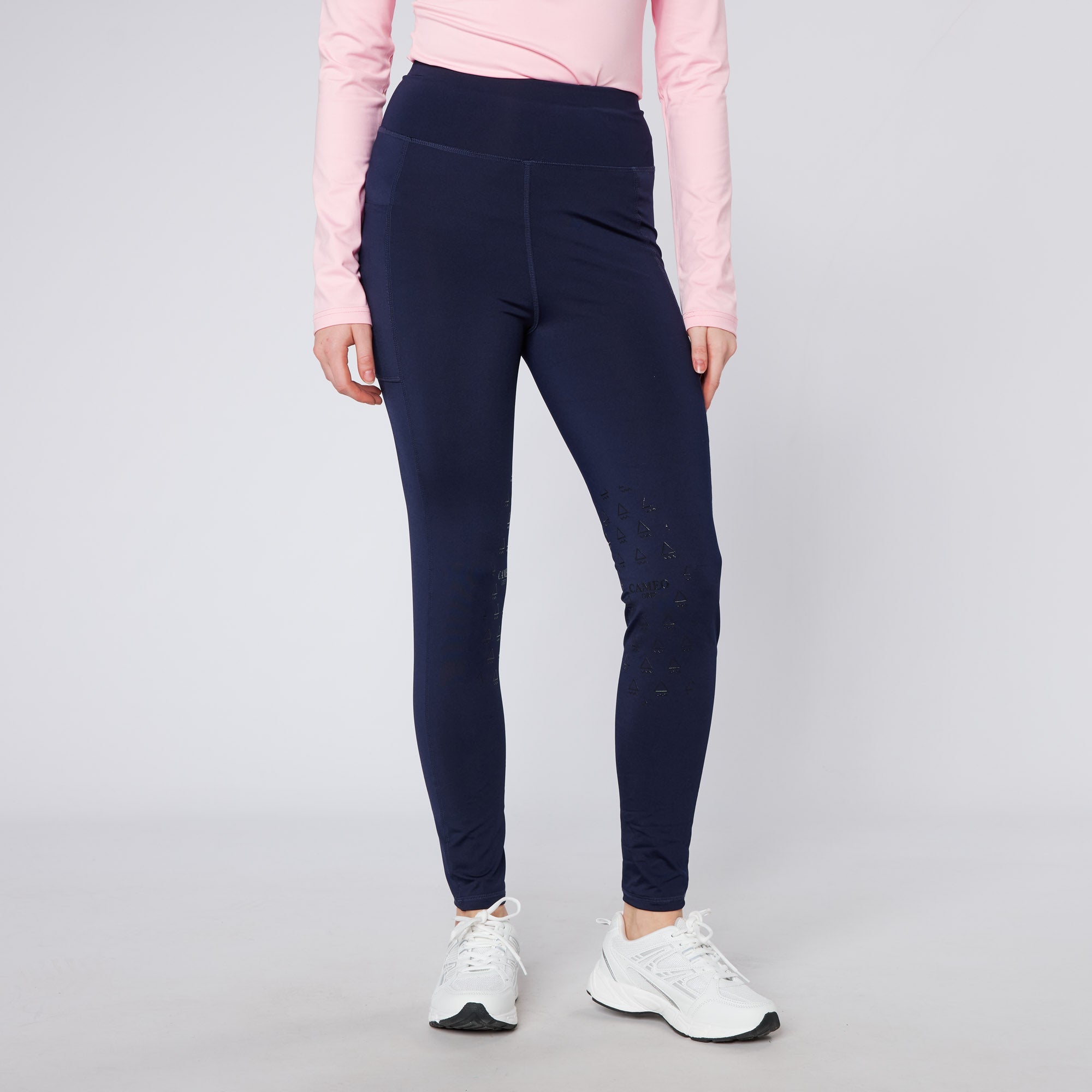 CAMEO CORE COLLECTION TIGHTS NAVY | Ladies Riding Tights with CameoGrip & Phone Pocket