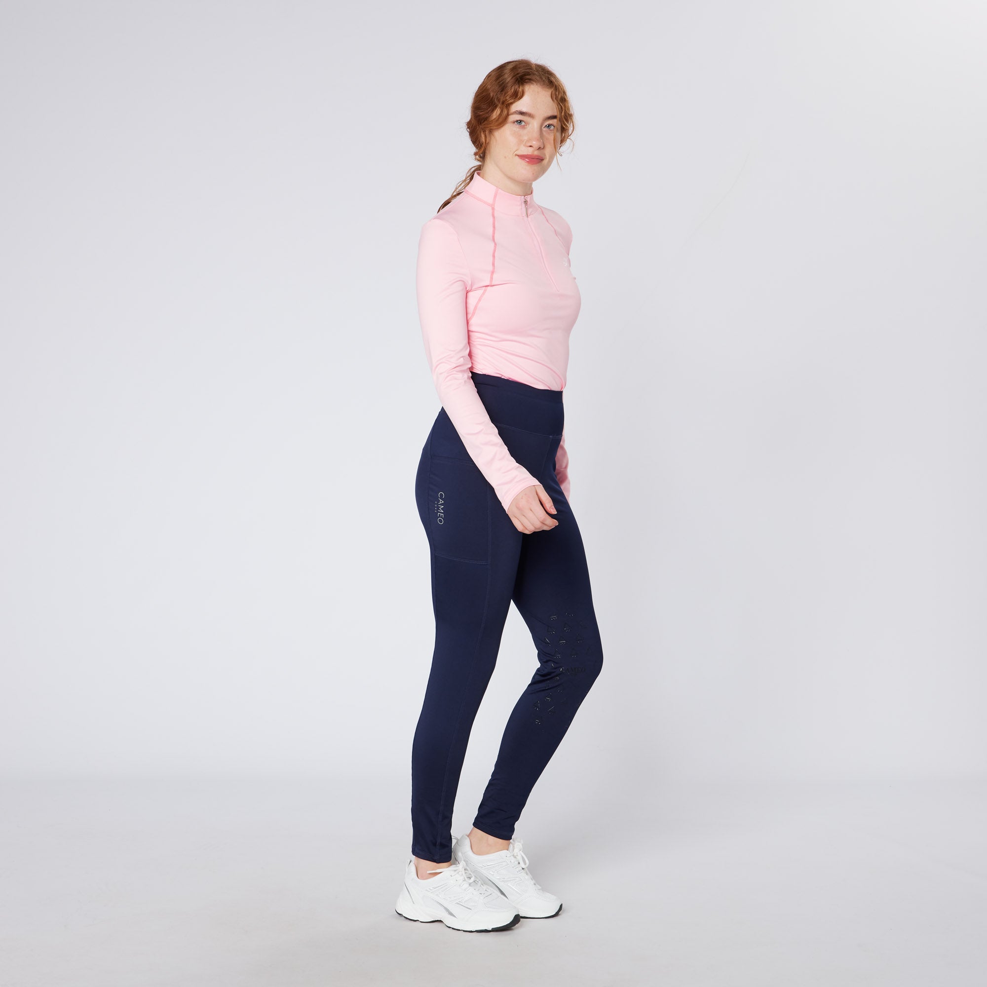 Cameo Equine Baselayer - Pale Pink Equestrian Riding Top for Women - Comfortable & Stylish
