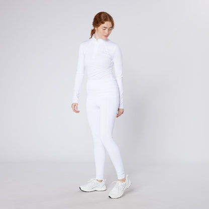 CAMEO Core Collection White Riding Tights: Equestrian Apparel for Women - CameoGrip Knee, Phone Pocket, 4-Way Stretch Technical Fabric.