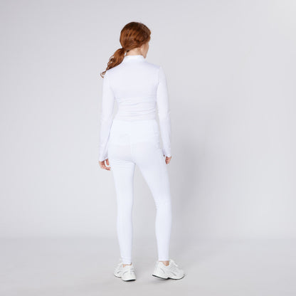 CAMEO Core Collection White Riding Tights for Women - Technical Fabric, Silicone Knee Grip, Phone Pocket, Fashionable Horse Riding Apparel