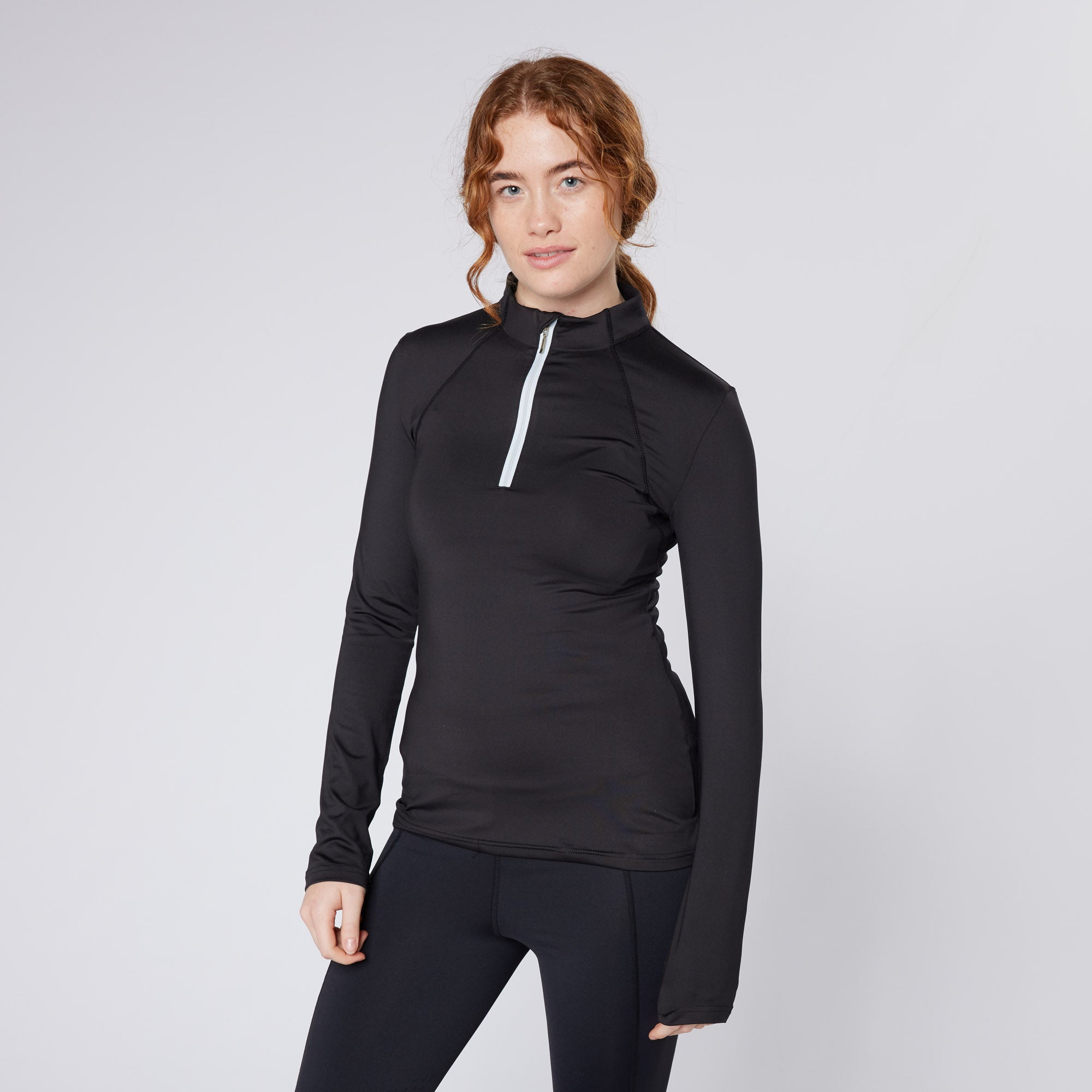 Equiflair CAMEO Black Baselayer: Women's Long Sleeve Riding Shirt | Equestrian Top