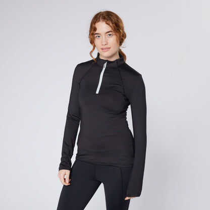 Equiflair CAMEO Black Baselayer: Women's Long Sleeve Riding Shirt | Equestrian Top