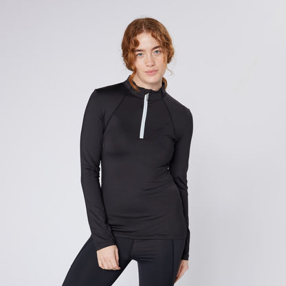 Black Cameo Baselayer - Ladies Equestrian Riding Baselayer with 4-Way Stretch - Equiflair