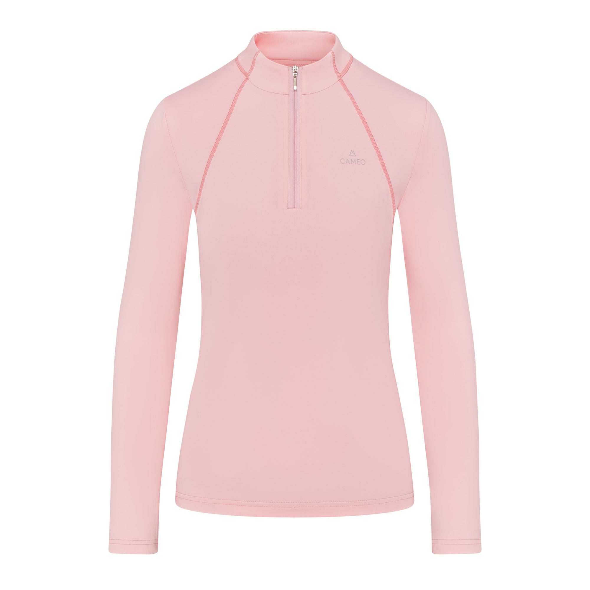 CAMEO Baselayer Pale Pink: Women's Riding Top, Long Sleeve, Equestrian Apparel, Quarter Zip