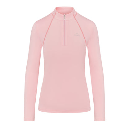 CAMEO Baselayer Pale Pink: Women's Riding Top, Long Sleeve, Equestrian Apparel, Quarter Zip
