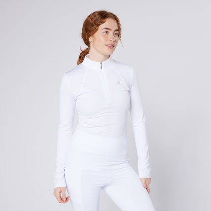 CAMEO Ladies Riding Baselayer White | Equiflair Equestrian Top | Equestrian Base Layer | White Equestrian Clothing