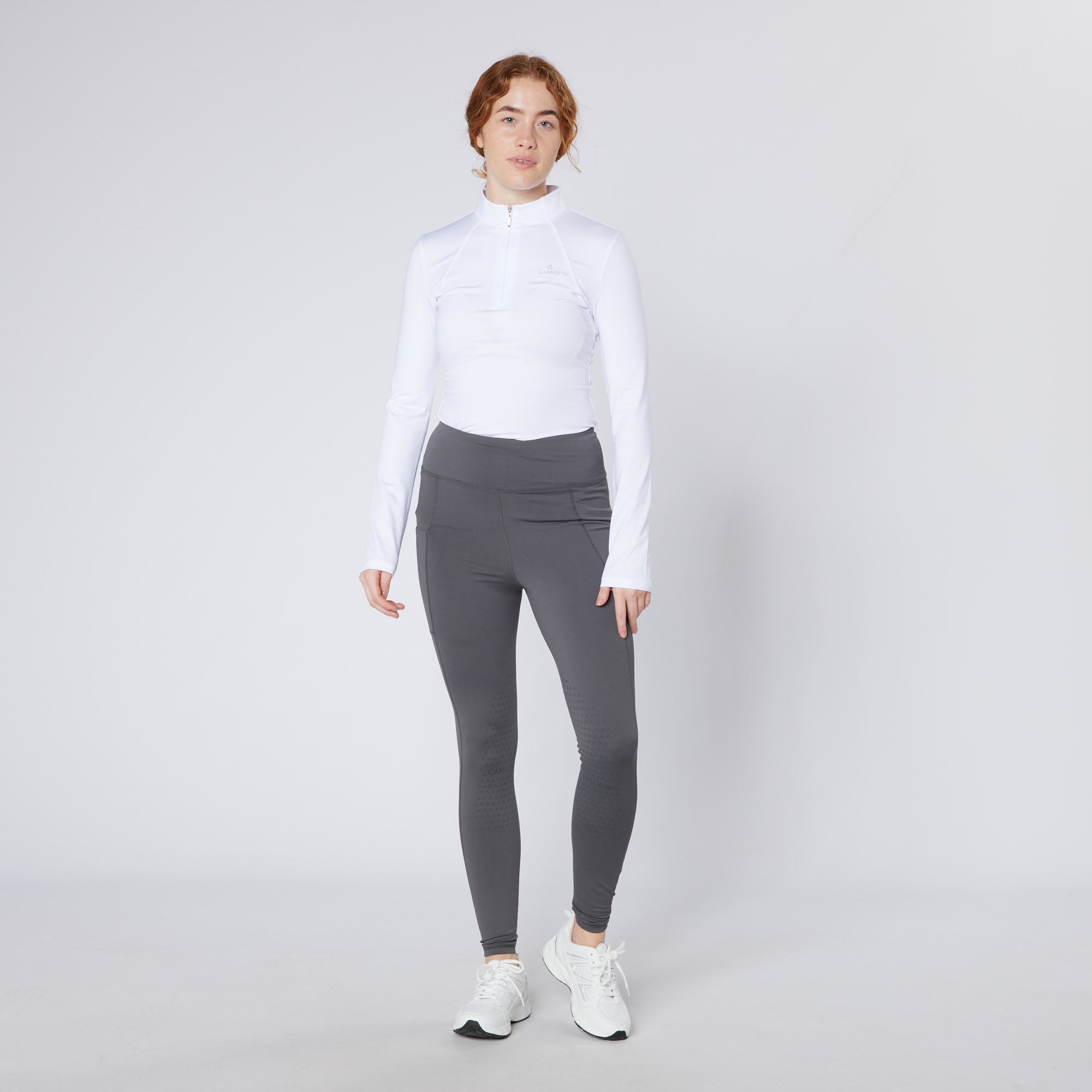 Dark Grey Cameo Core Riding Tights - Women's Equiflair Equestrian Apparel