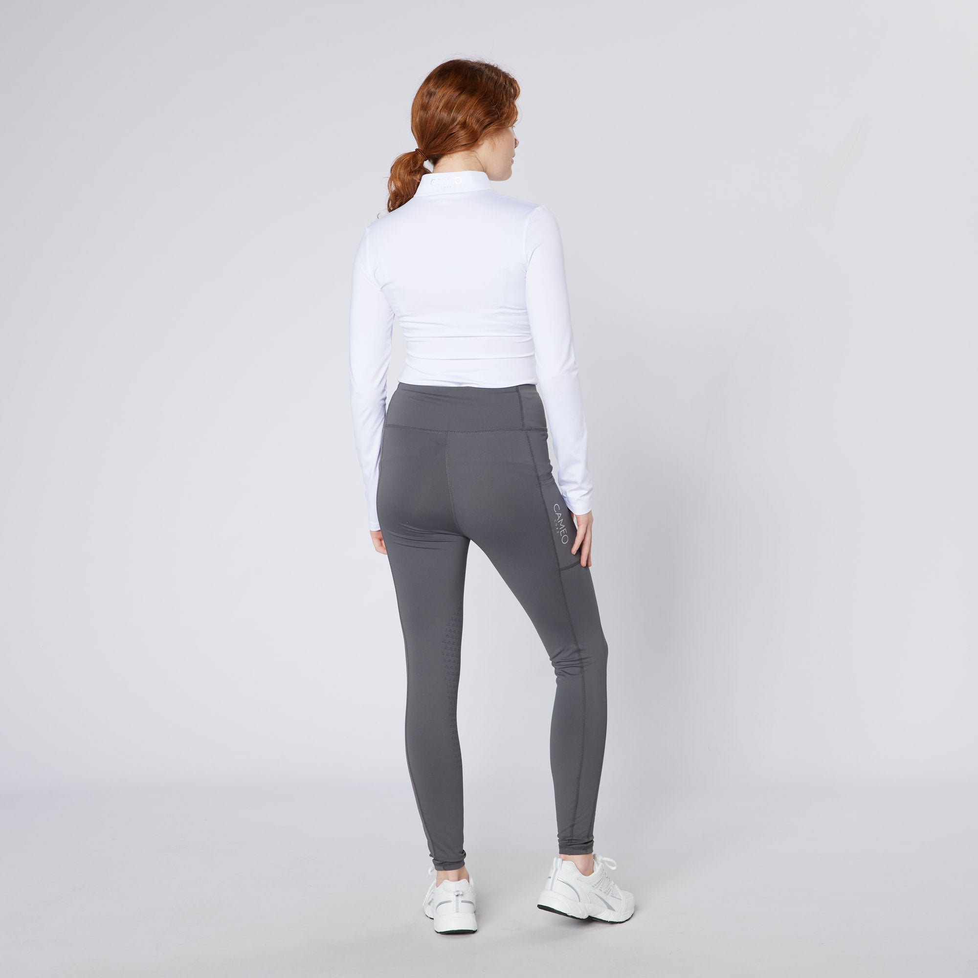 Cameo Core Dark Grey Riding Tights | Equestrian Leggings for Women | Horse Riding Apparel